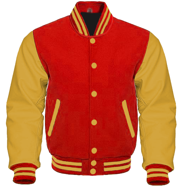 Varsity Letterman jacket with faux leather sleeves